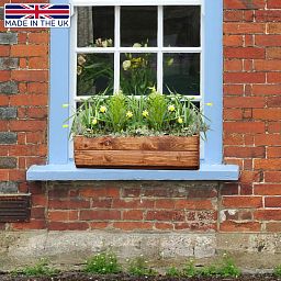 Rustic Scandinavian Redwood Window Box Outdoor Planter Made in UK by HORTICO