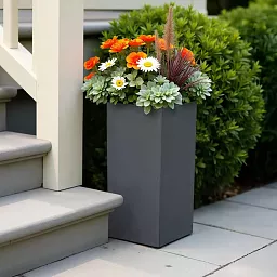 IDEALIST Lite Tall Square Contemporary Light Concrete Planter