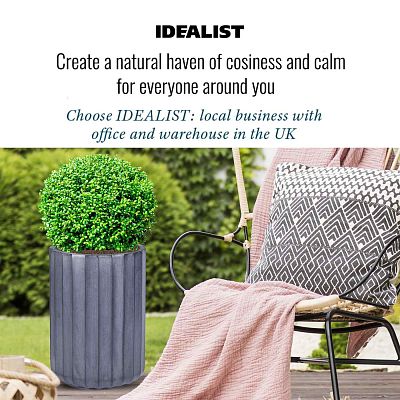 IDEALIST Lite Modern Ribbed Cylinder Round Outdoor Planter
