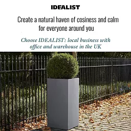 IDEALIST Lite Tall Square Contemporary Light Concrete Planter Set
