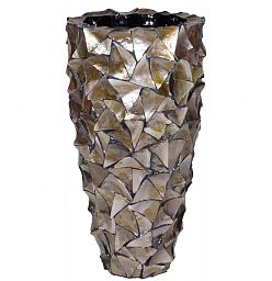 Shell Conical Round Tall Polystone Indoor Planter