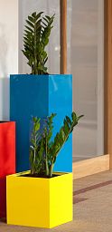 Parallel Tower Contemporary Square Tall GRP Planter