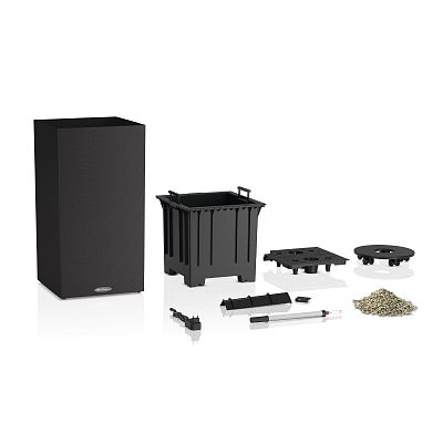 LECHUZA CANTO Stone High LED Square Tall Poly Resin Self-watering Planter