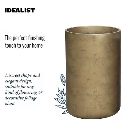 IDEALIST Lite Tall Round Metallic Indoor Planter