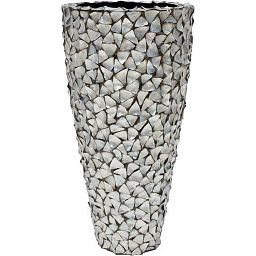 Shell Conical Round Tall Polystone Indoor Planter