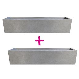 IDEALIST Lite Window Box Light Concrete Planter Set