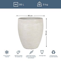 IDEALIST Lite Ribbed Light Concrete Vase Planter