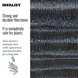 IDEALIST Lite Straw Ribbed Square Outdoor Planter