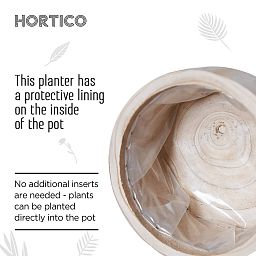 HORTICO GAIA Wooden House Planter with Legs, Tall Indoor Plant Pot Stand with Waterproof Liner