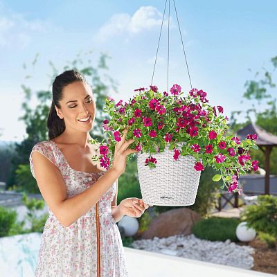 LECHUZA NIDO Cottage Round Poly Resin Outdoor Self-watering Planter