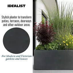 IDEALIST Lite Contemporary Light Concrete Trough Planter