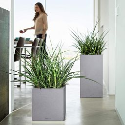 LECHUZA CANTO Stone High Square Tall Poly Resin Self-watering Planter
