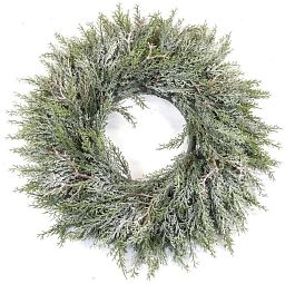Pine Wreath With Frost Artificial Branch Plant
