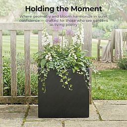 IDEALIST Lite Square Box Contemporary Light Concrete Planter Set