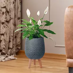 IDEALIST Lite Honeycomb Style Egg Planter on Legs, Round Pot Plant Stand Indoor