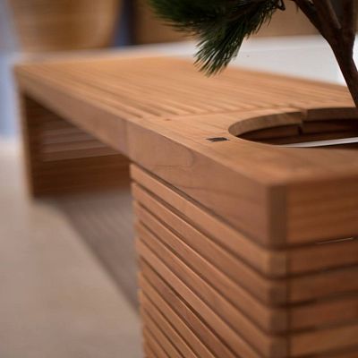 Modulo seat combination Set C Square Wood Planter