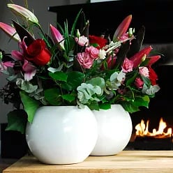 Round Fiberstone Planter by Idealist Premium BETH Glossy