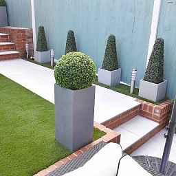 IDEALIST Lite Tall Square Contemporary Light Concrete Planter Set
