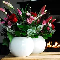 Round Fiberstone Planter by Idealist Premium BETH Glossy