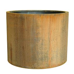 Atlas Round Tall Corten Steel Outdoor Planter