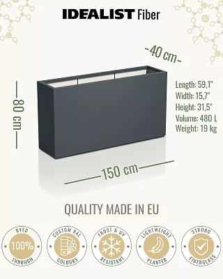 AXIS Trough Outdoor Fiberglass Planter
