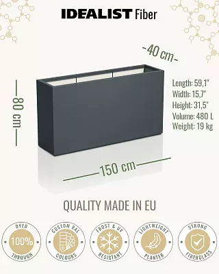 AXIS Trough Outdoor Fiberglass Planter