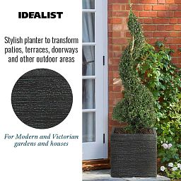 IDEALIST Lite Ribbed Light Concrete Square Planter
