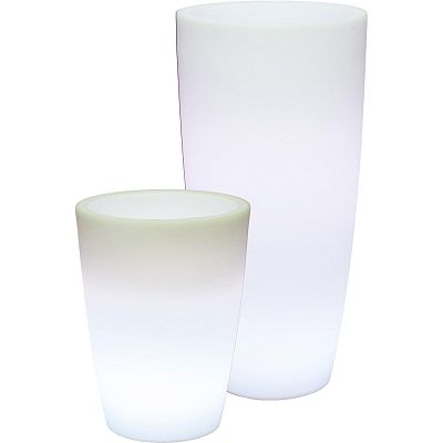 Lumenio LED Round Tall Polystone Indoor Planter
