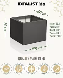 PURE Low Cube Outdoor Fiberglass Planter
