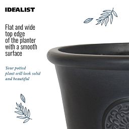 IDEALIST Lite Rustic Style Rolled Rim Wide Vase Outdoor Planter