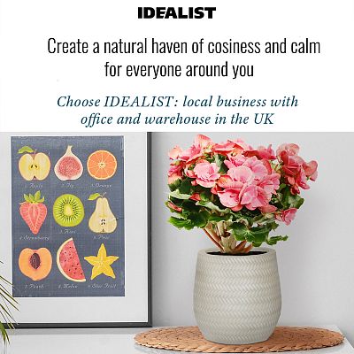 IDEALIST Lite Plaited Style Table and Hanging Plant Pot Dual Use Indoor Egg Planter