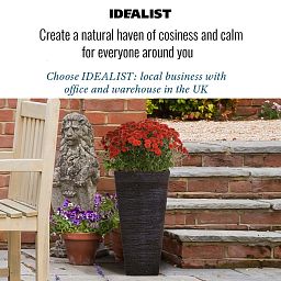 IDEALIST Lite Ribbed Light Concrete Tapered Planter