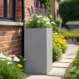 IDEALIST Lite Tall Square Contemporary Light Concrete Planter