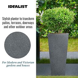 IDEALIST Lite Textured Concrete Effect Tall Tapered Outdoor Planter