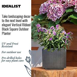 IDEALIST Lite Vertical Ribbed Square Effect Outdoor Planter