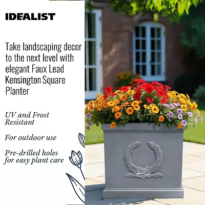 IDEALIST Kensington Light Stone Square Garden Planter