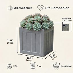 IDEALIST Regency Light Stone Square Garden Planter