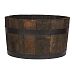 Rustic Upcycled Oak Wood Round Tub Half Barrel Outdoor Planter Made in UK by HORTICO