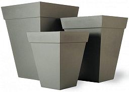 Geo Classic Fiberglass Square Tall Aluminium Planter Pot In/Out