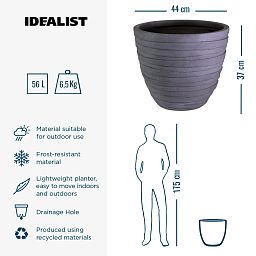 IDEALIST Lite Row Light Concrete Egg Planter