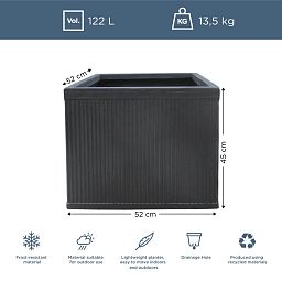 IDEALIST Lite Vertical Ribbed Vintage Style Square Planter