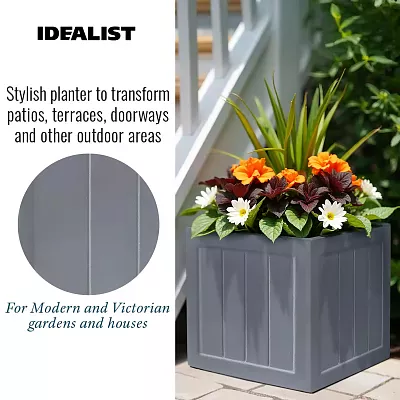 IDEALIST Regency Light Stone Square Garden Planter