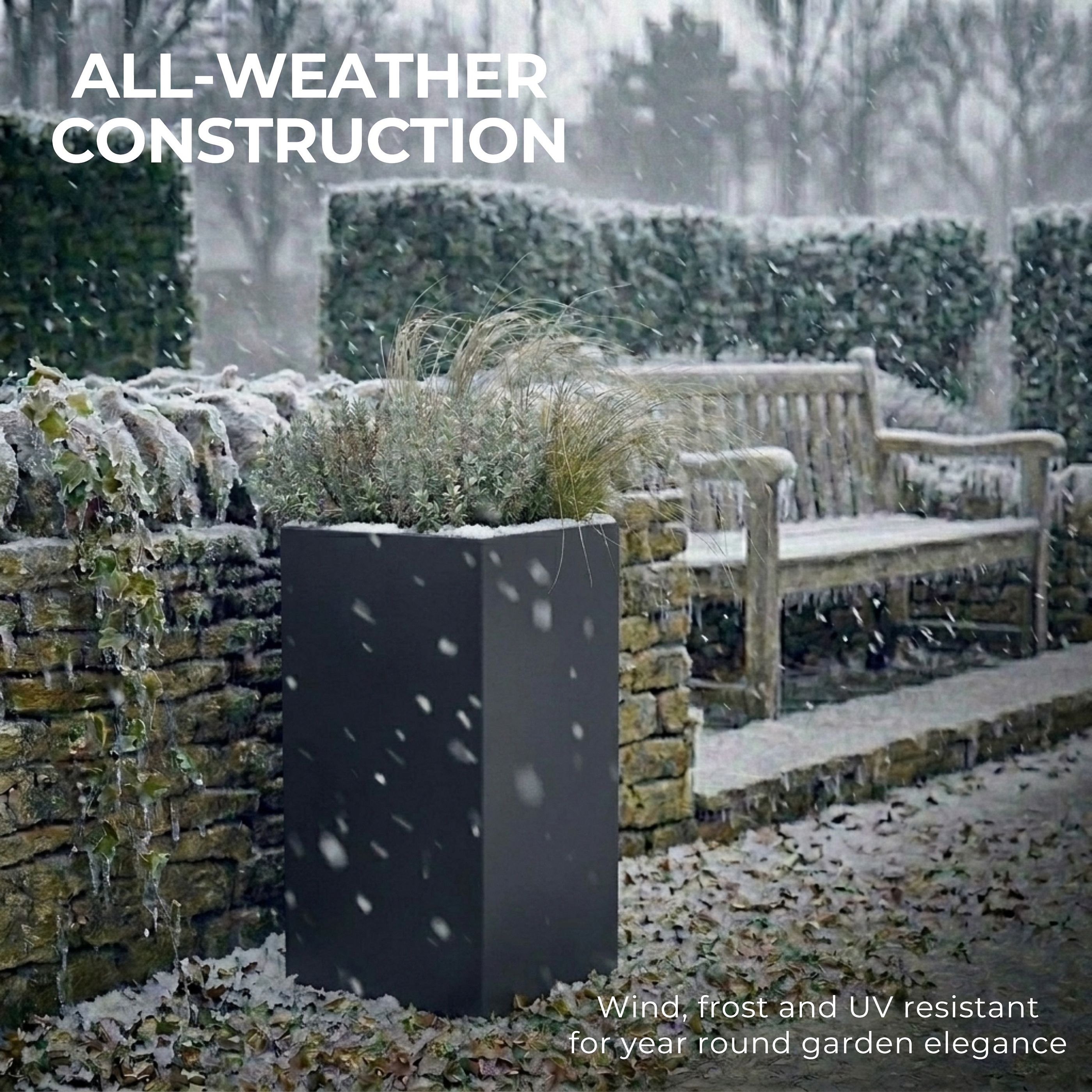 IDEALIST Lite Tall Square Contemporary Light Concrete Planter