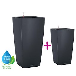 LECHUZA CUBICO Color Square Tall Poly Resin Self-watering Planter