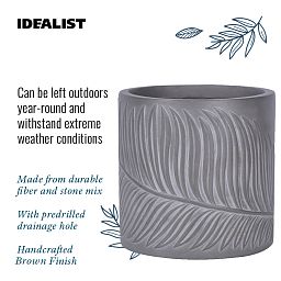 IDEALIST Lite Leaf Embossed Round Planter