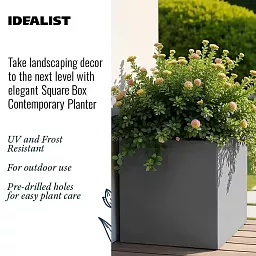 IDEALIST Lite Square Box Contemporary Light Concrete Planter