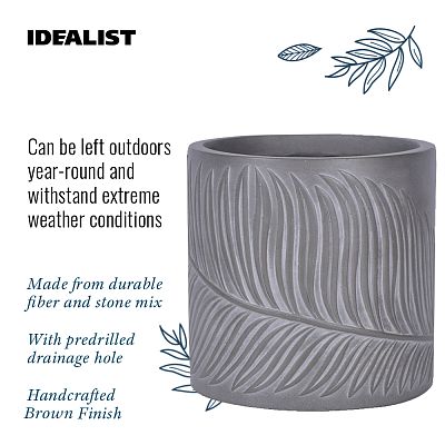 IDEALIST Lite Leaf Embossed Round Planter