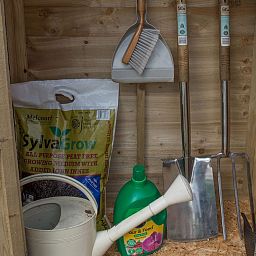 Installed Outdoor Pressure Treated Wooden Overlap Pent Garden Store by Forest Garden