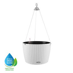 LECHUZA NIDO Cottage Round Poly Resin Outdoor Self-watering Planter