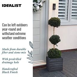 IDEALIST Lite Straw Ribbed Square Outdoor Planter